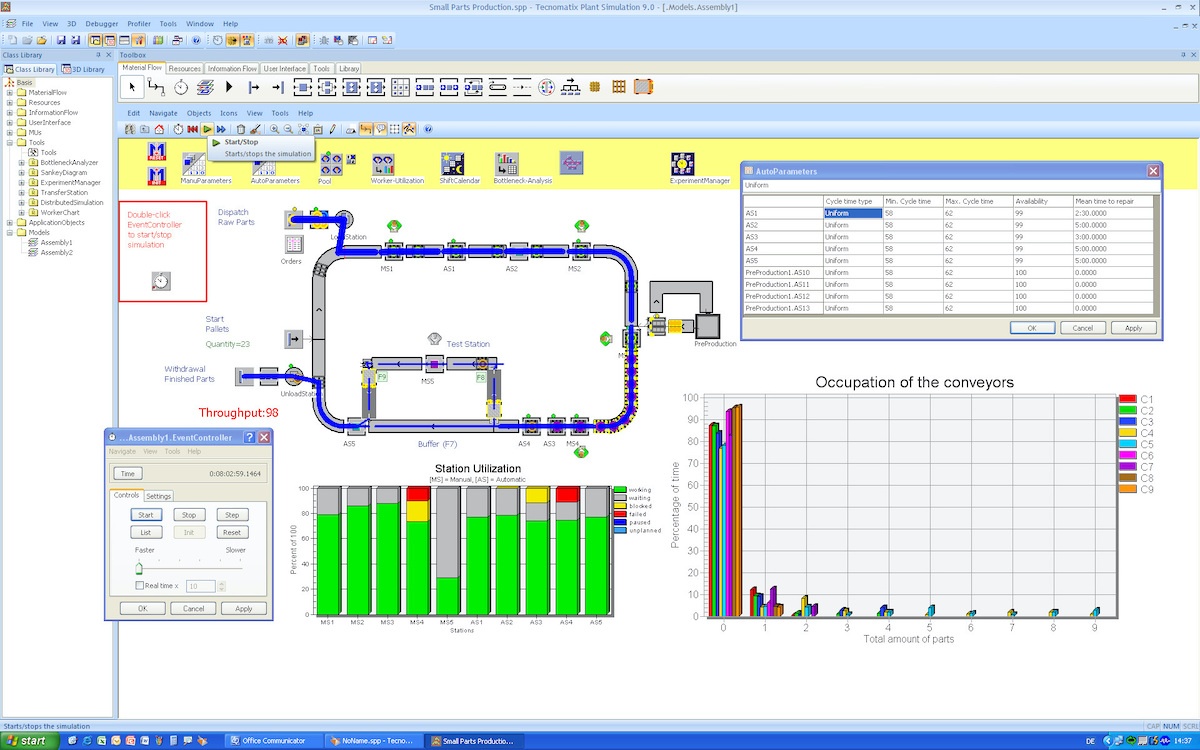 Tecnomatix Plant Simulation Small Part Assembly